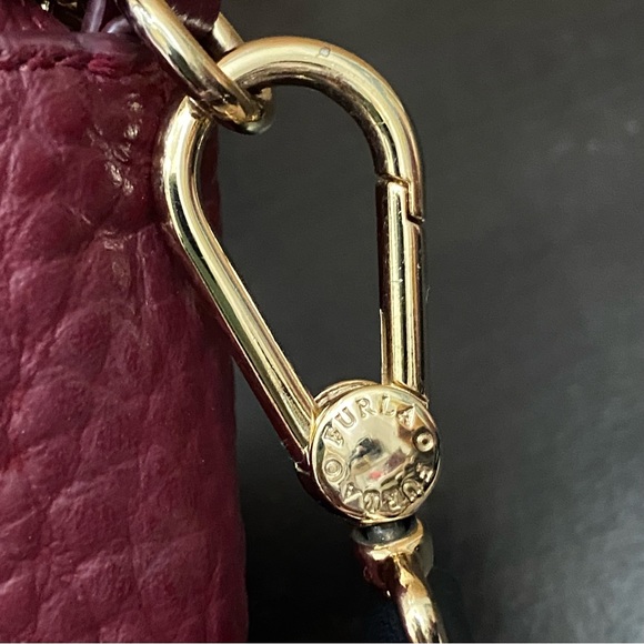 FURLA Avril BAPWAVR Burgundy Wine Pebbled Leather Guitar Strap Crossbody Bag - Picture 11 of 16